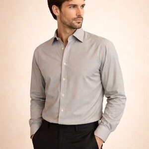 Hugo Boss Tailored Pinstripe Dress Shirt Quiet Luxury Cotton Sz L 15.5